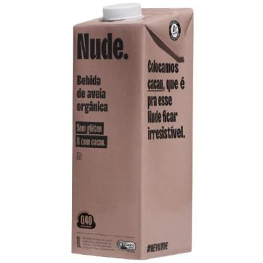 LEITE VEGETAL DE AVEIA ORGâNICO SABOR CACAU NUDE 1L