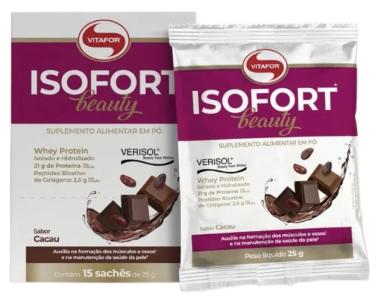 ISOFORT BEAUTY WHEY PROTEIN CACAU 25G VITAFOR 15 SACHêS