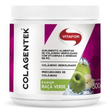 COLAGENTEK COLáGENO COM MULTIVITAMINAS E MINERAIS MAçã VERDE VITAFOR 300G