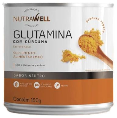 GLUTAMINA AMINOáCIDOS L-GLUTAMINA COM CúRCUMA NUTRAWELL 150G