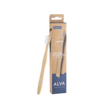 KIT 2X: ESCOVA DENTAL BAMBU ADULTO ALVA 1 UNIDADE