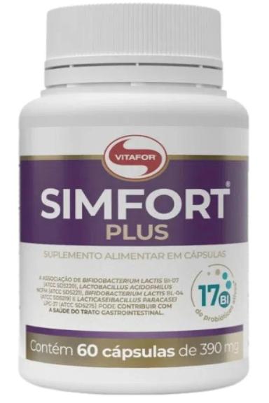 SIMFORT PLUS PROBIóTICO COM 4 ESPéCIES VITAFOR 60 CáPSULAS