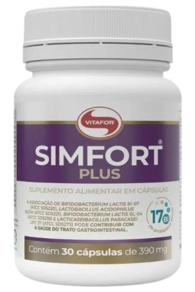 SIMFORT PLUS PROBIóTICO COM 4 ESPéCIES VITAFOR 30 CáPSULAS