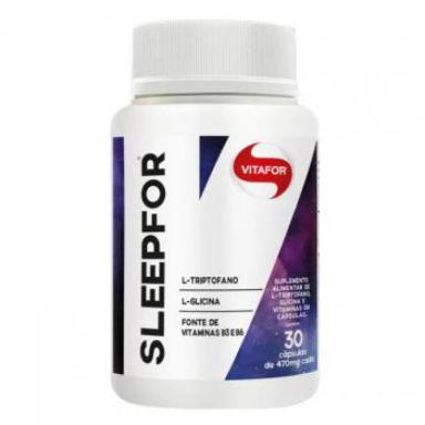 Suplemento Alimentar SLEEPFOR L-TRIPTOFANO, GLICINA, VITAMINA B3 E B6 470MG VITAFOR 30 CÁPSULAS