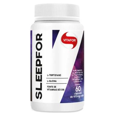 Suplemento Alimentar SLEEPFOR L-TRIPTOFANO, GLICINA, VITAMINA B3 E B6 470MG VITAFOR 60 CÁPSULAS