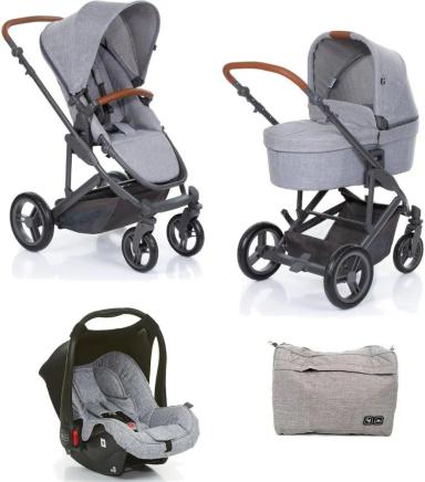 KIT CARRINHO MOISéS COMO 4 COM BEBê CONFORTO + BOLSA WOVEN GREY - ABC DESIGN