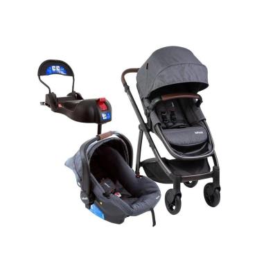 CARRINHO EPIC LITE TRIO BLACK DEEP + BEBE CONFORTO + BASE- INFANTI