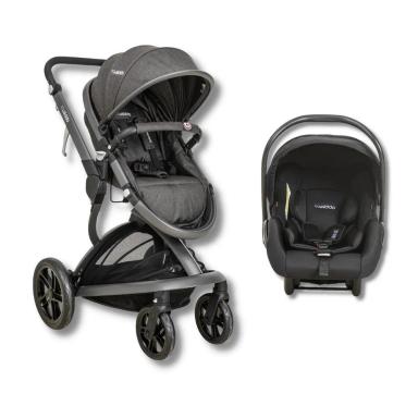 CARRINHO QUANTUM MELANGE + BEBE CONFORTO CASULO CLICK PRETO (415Q) - KIDDO