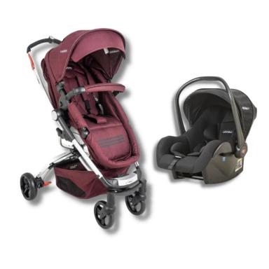 CARRINHO ECLIPSE MELANGE BORDO + BEBE CONFORTO CASULO CLICK PRETO (415CPP) - KIDDO