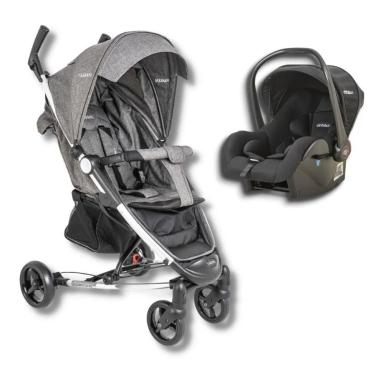 CARRINHO DE BEBE HELIOS II MELANGE GRAFITE + BEBE CONFORTO CASULO CLICK PRETO (415H) - KIDDO