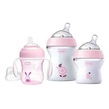 KIT MAMADEIRAS CHICCO 150ML E 250ML E COPO ROSA