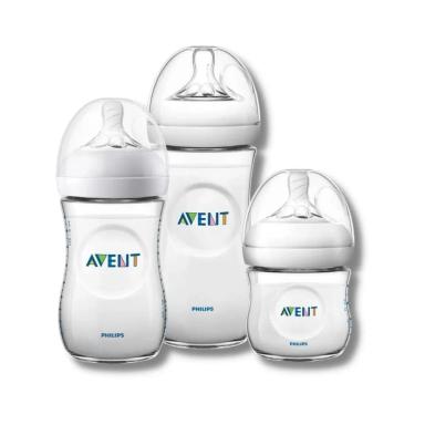 KIT MAMADEIRAS PETALA 3 UNID. 125ML, 260ML E 330ML TRANSPARENTE (SCD301/07) - AVENT