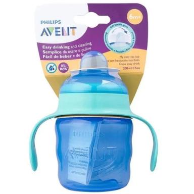 COPO CLASSIC SPOUT CUP COM BICO DE SILICONE 200ML AZUL- AVENT