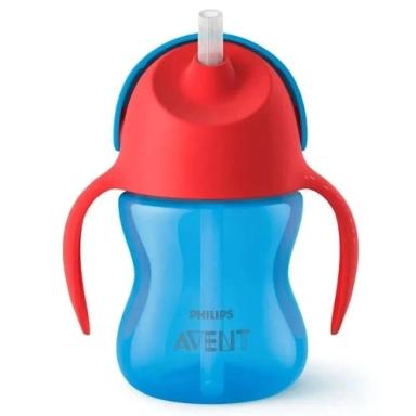 COPO DINOSSAURO C/CANUDO CURVADO 200ML AZUL E VERM (SCF796/01) - AVENT