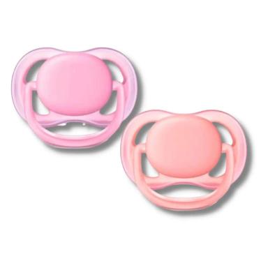DUPLA DE CHUPETAS ULTRA AIR LISA 0 A 6M ROSA E LARANJA (SCF245/20) - AVENT