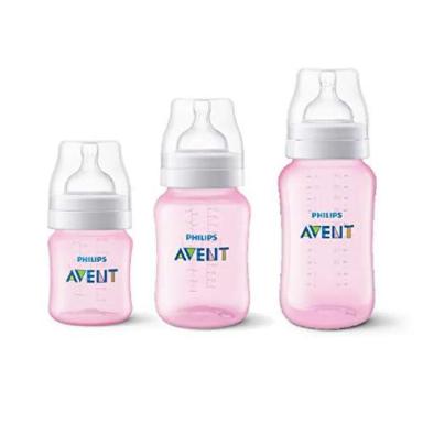 KIT 3 MAMADEIRAS CLASSIC ANTICóLICA 125/260/330ML ROSA - AVENT