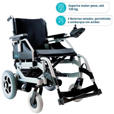 Cadeira de Rodas Motorizada Dobrável D1000 dellamed Prata