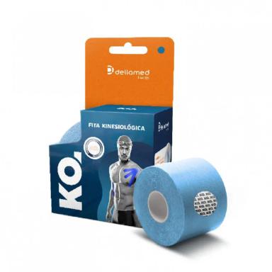 KIT BANDAGEM ELáSTICA ADESIVA KINESIOLóGICA 4 UNIDADE DELLAMED Azul