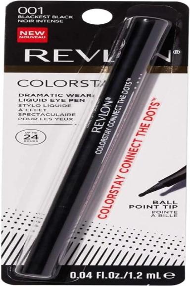 CANETA DELINEADORA COLORSTAY DRAMATIC WEAR LIQUID EYE PEN COR 001 BLACKEST BLAC REVLON 1,2ML BALL POINT TIP