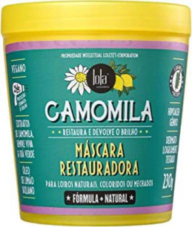 MáSCARA CAPILAR CAMOMILA 230G LOLA COSMETICS