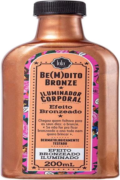 ILUMINADOR CORPORAL BE(M)DITO BRONZE 200ML EFEITO BRONZEADO ILUMINADO LOLA COSMETICS