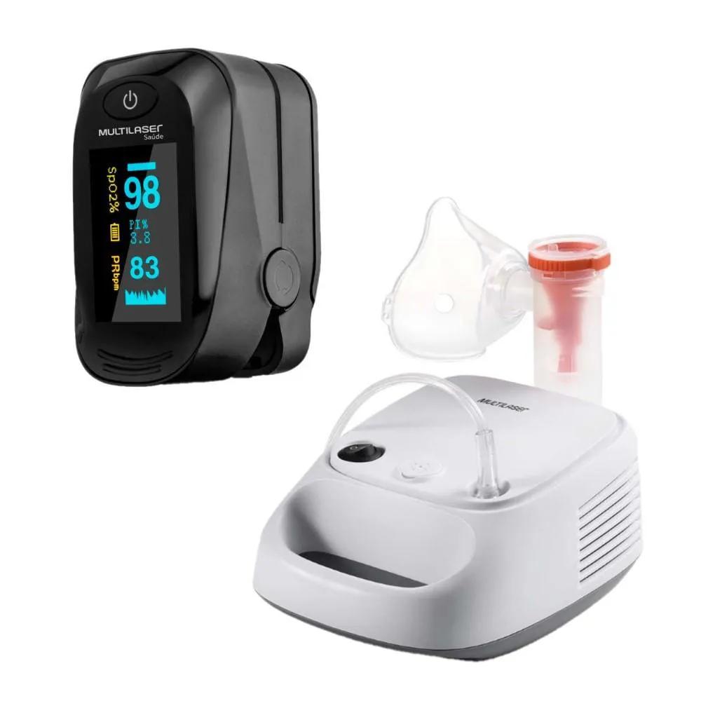 COMBO SAúDE - INALADOR COMPRESSOR – NEBPLUS E OXíMETRO DE DEDO OXYGEN MULTILASER SAúDE - HC2611K HC2611K