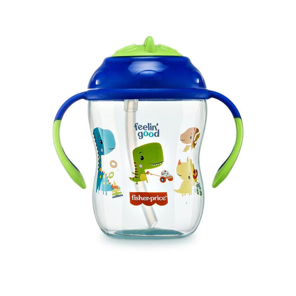 COPO DE TREINAMENTO COM CANUDO FIRST MOMENTS BLUEBERRY SMOOTHIE 270 ML AZUL FISHER PRICE - BB1016 BB1016