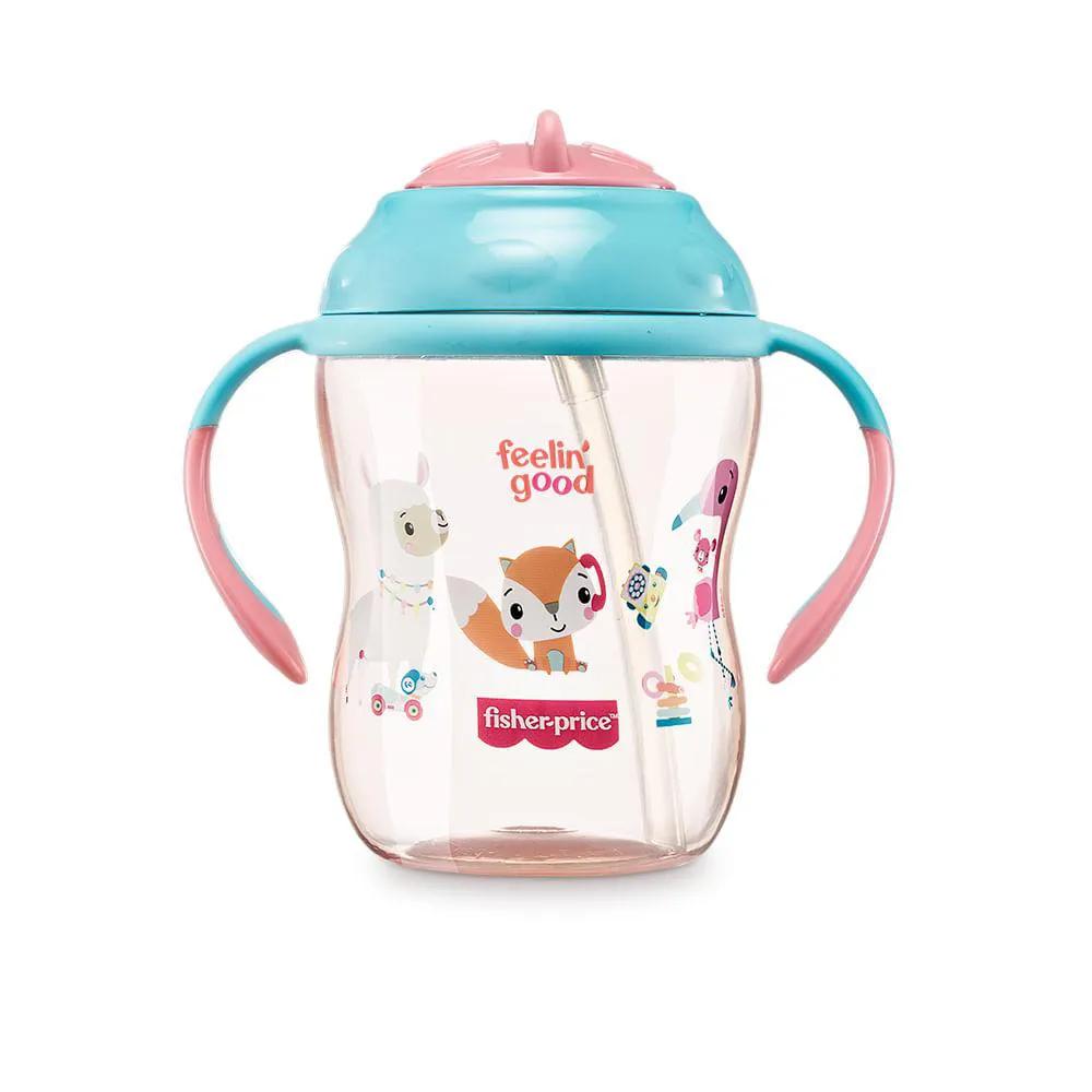 COPO DE TREINAMENTO COM CANUDO FIRST MOMENTS PINK LEMONADE 270 ML ROSA FISHER PRICE - BB1017 BB1017