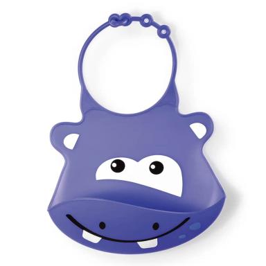 BABADOR DE SILICONE SILYBIB HIPOPóTAMO ROXO 6+M MULTIKIDS BABY - BB044 BB044