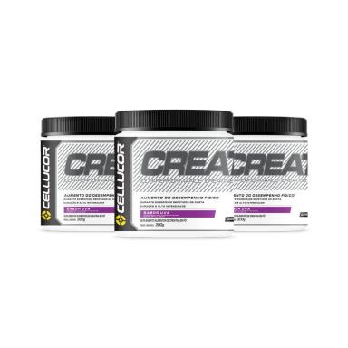 KIT 3UN - CREATINA SABORIZADA - COR-PERFORMANCE CREATINE (300G)  - UVA - CELLUCOR