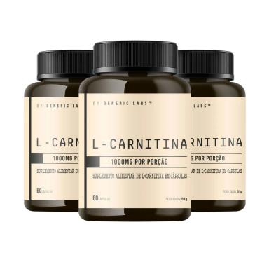 3X L-CARNITINA (60 CáPSULAS) - GENERIC LABS - GENERIC LABS