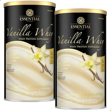 KIT 2 WHEY PROTEIN BAUNILHA 900G ESSENTIAL NUTRITION