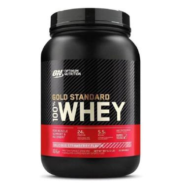 100% Whey Gold Protein Standard New Optimum Nutrition Morango 907g