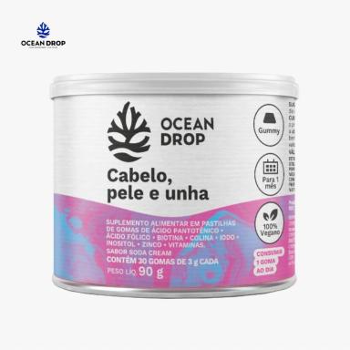 GUMMY CABELO, PELE E UNHA 90G 30 GOMAS OCEAN DROP Soda Cream
