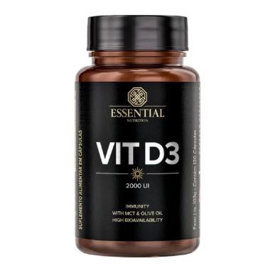 VITAMINA D3 2000 UI (120 CáPSULAS) 103G ESSENTIAL Natural