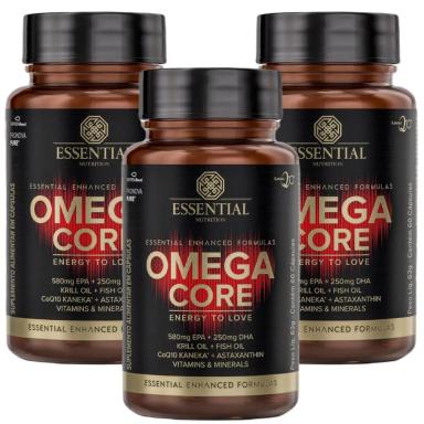 KIT 3X ÔMEGA CORE ENERGY COQ10 ÔMEGA 60 CáPSULAS - ESSENTIAL