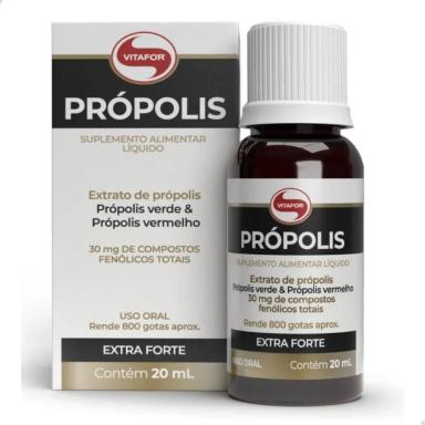PRóPOLIS EXTRATO VERDE E VERMELHO 20ML VITAFOR SEM Sabor