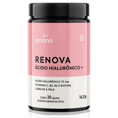 RENOVA ÁCIDO HIALURôNICO C/ VITAMINA C 30 CáPSULAS EMANA Natural