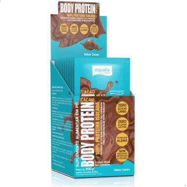 BODY PROTEIN 100% ISOLADO CAIXA 10 SACHêS 20G EQUALIV Cacau