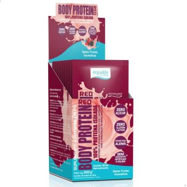 BODY PROTEIN 100% ISOLADO CAIXA 10 SACHêS 20G EQUALIV Frutas Vermelhas