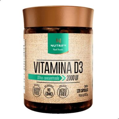 VITAMINA D3 ULTRA CONCENTRADA 2000UI 120 CAPSULAS NUTRIFY SEM Sabor