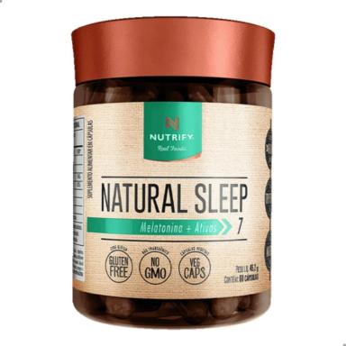 NATURAL SLEEP MELATONIN 7 ATIVOS 60 CAPSULAS NUTRIFY SEM Sabor