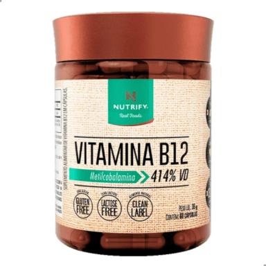 VITAMINA B12 METILCOBALAMINA 414% VD 60 CAPSULAS NUTRIFY SEM Sabor