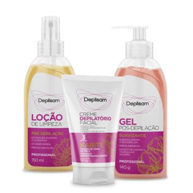 KIT DEPILATóRIO CORPORAL COMPLETO DEPILSAM KARITé COM 3 UNIDADES