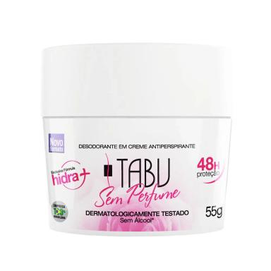DESODORANTE CREME ANTITRANSPIRANTE TABU SEM PERFUME 55G
