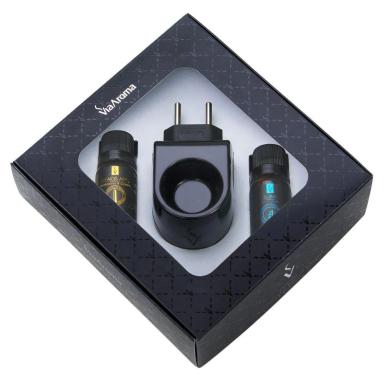 VIA AROMA KIT PRESENTE AROMATIZADOR ELETRICO STANDARD BLACK BUENOS AIRES E DUBAI