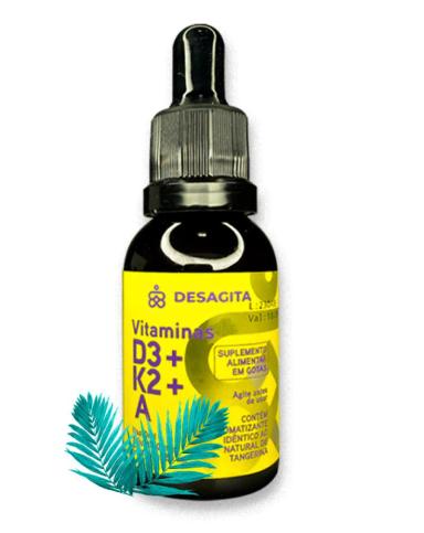 VITAMINA D3 + K2 + A EM GOTAS COM 20 ML - DESAGITA®