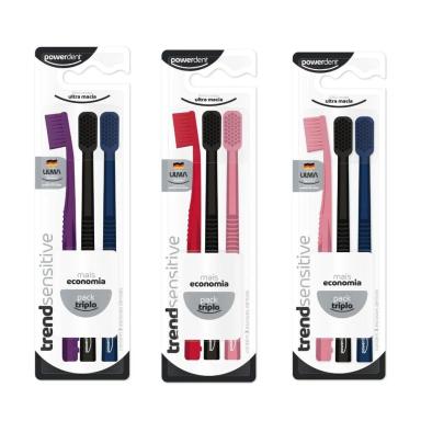 ESCOVA DENTAL POWERDENT TRENDSENSITIVE 6240 CERDAS 3UN - FABRICADAS NA ALEMANHA