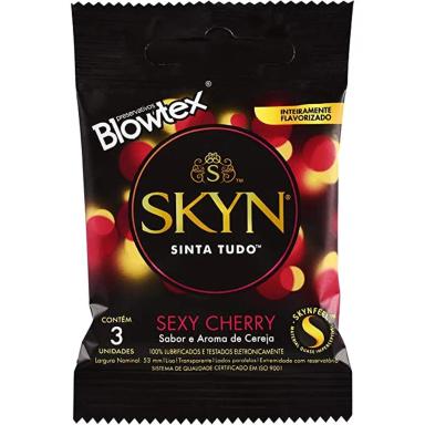 PRESERVATIVO BLOWTEX SKYN - SENSAçãO NATURAL SEXY CHERRY C/3