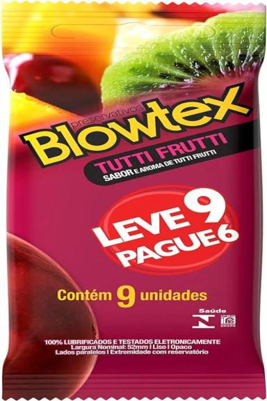 PRESERVATIVO BLOWTEX - TUTTI-FRUTTI L9P6 - 9 UNIDADES